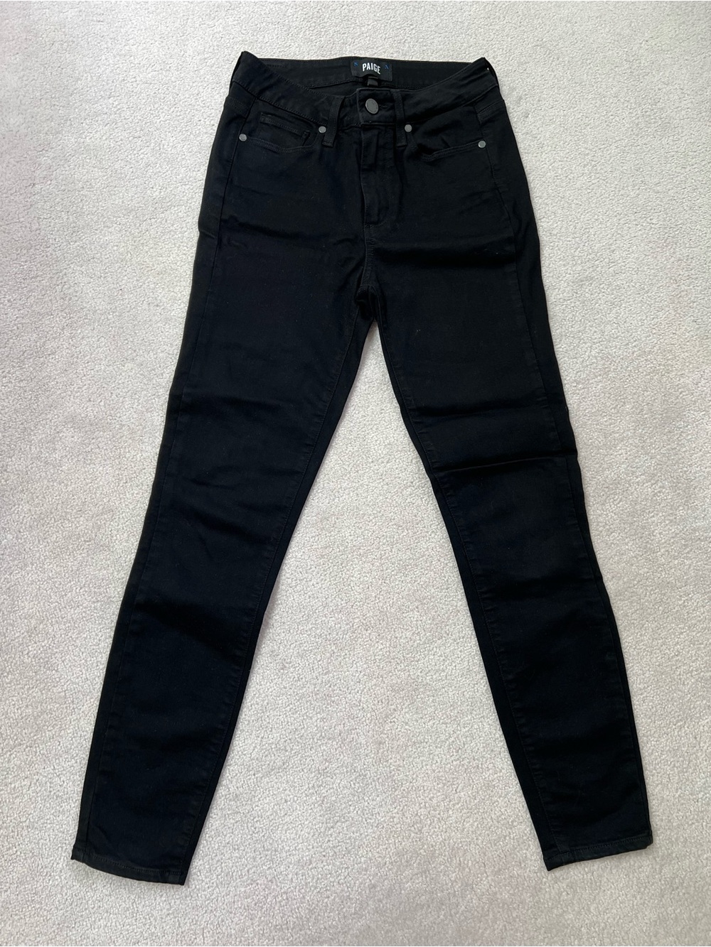 PAIGE Black High-Rise Slim Jeans